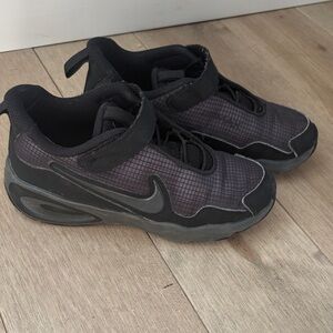 Nike Black and Dark Gray Kids Athletic Shoes with Strap